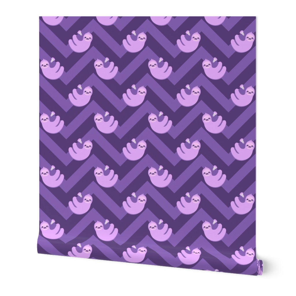 Sloths and chevrons (Purple)