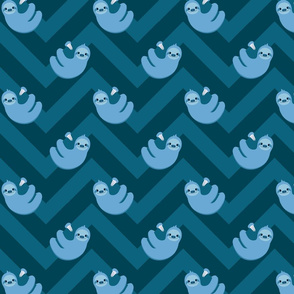 Sloths and chevrons (blue)