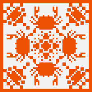 8 Bit Crab - Hawaiian Style Cheater Quilt