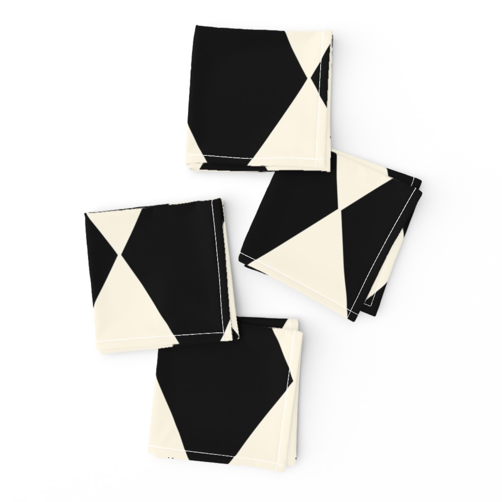 Harlequin Diamonds ~ Cosmic Latte and Black ~ Large