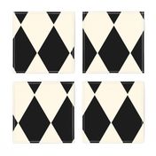 Harlequin Diamonds ~ Cosmic Latte and Black ~ Large