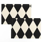 Harlequin Diamonds ~ Cosmic Latte and Black ~ Large