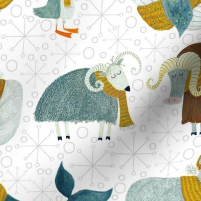 Pattern #72 - Arctic Animals with woolly scarves