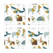 Pattern #72 - Arctic Animals with woolly scarves