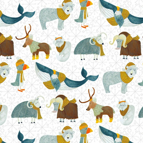 Pattern #72 - Arctic Animals with woolly scarves
