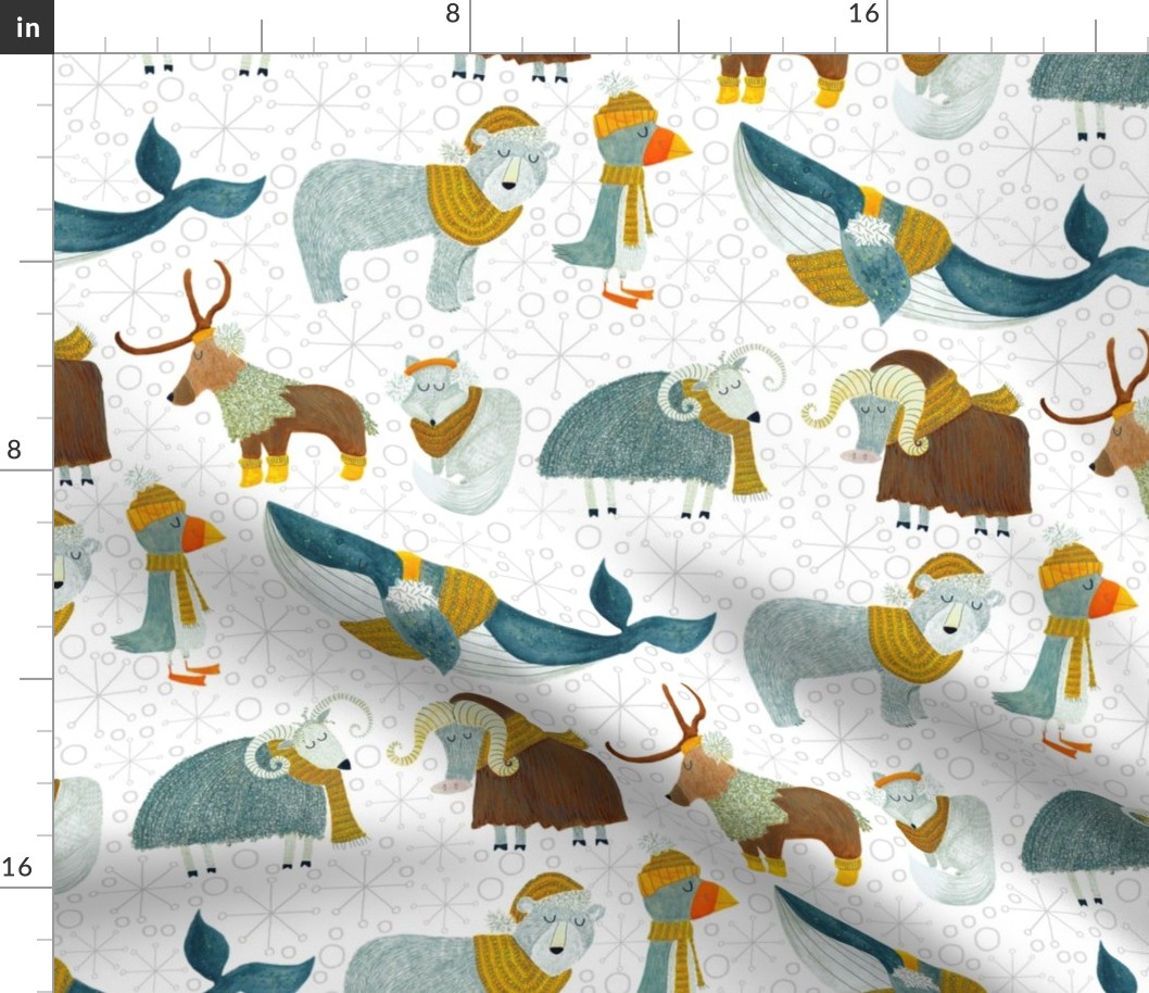 Pattern #72 - Arctic Animals with woolly scarves