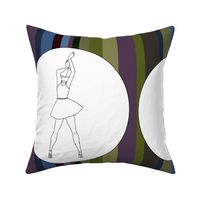 Bearded Ladies 2 - colour-cut-and-sew cushion