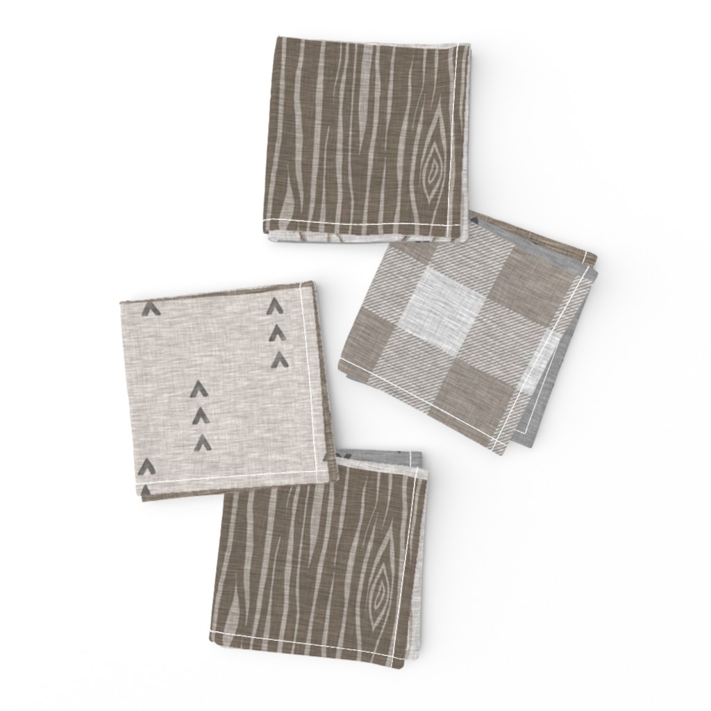 Rustic Buck Wholecloth Quilt - Soft Brown And Grey