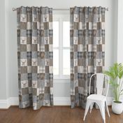 Rustic Buck Wholecloth Quilt - Soft Brown And Grey