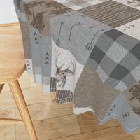 Rustic Buck Wholecloth Quilt - Soft Brown And Grey