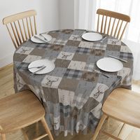 Rustic Buck Wholecloth Quilt - Soft Brown And Grey