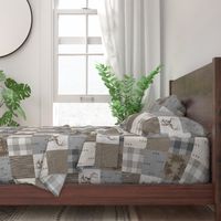 Rustic Buck Wholecloth Quilt - Soft Brown And Grey