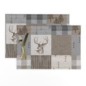 Rustic Buck Wholecloth Quilt - Soft Brown And Grey