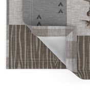 Rustic Buck Wholecloth Quilt - Soft Brown And Grey