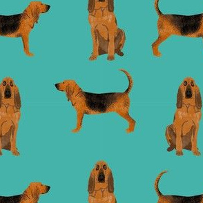 bloodhound dog breed fabric dog lover pet friendly turquoise