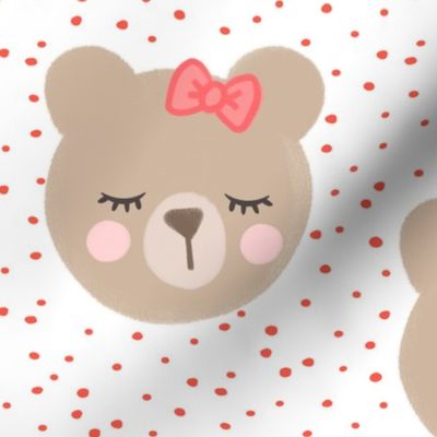 (large scale) bears with bows - red and white