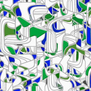 Modern Mosaic Cobalt and Green