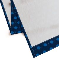 Oysters and Pearls - bright blue on navy