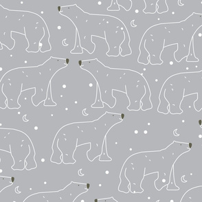 Arctic Animals Polar Bear Night Sky