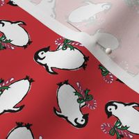 Candy Cane Penguins - Red