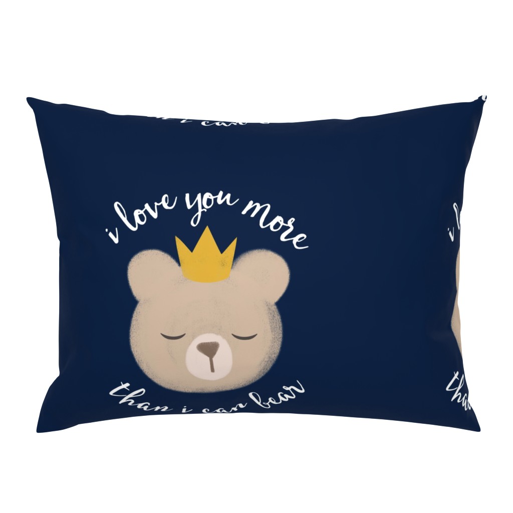 18" square - I love you more than I can bear - crown - navy