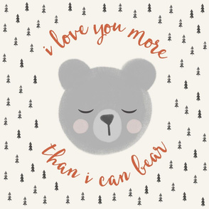 18" square - I love you more than I can bear - trees - beige