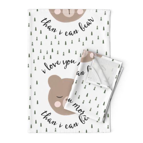 18" square - I love you more than I can bear - trees - white