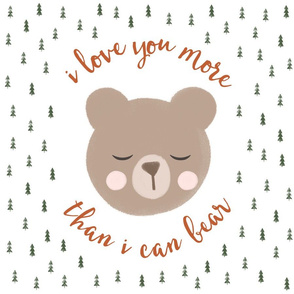 18" square - I love you more than I can bear - trees - green and orange