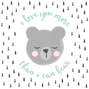 18" square - I love you more than I can bear - trees - blue and black