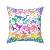 Rainbow Dinosaurs | White | Large