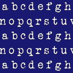 Typewriter Alphabet on Midnight Blue