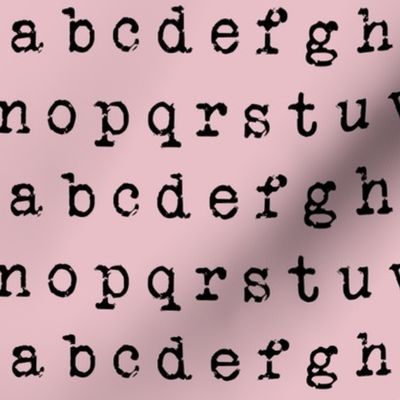 Typewriter Alphabet on Light Pink