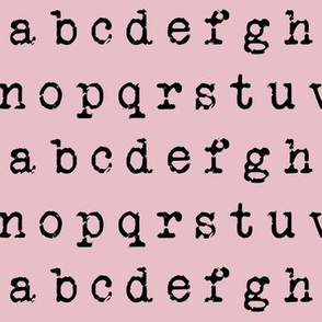 Typewriter Alphabet on Light Pink