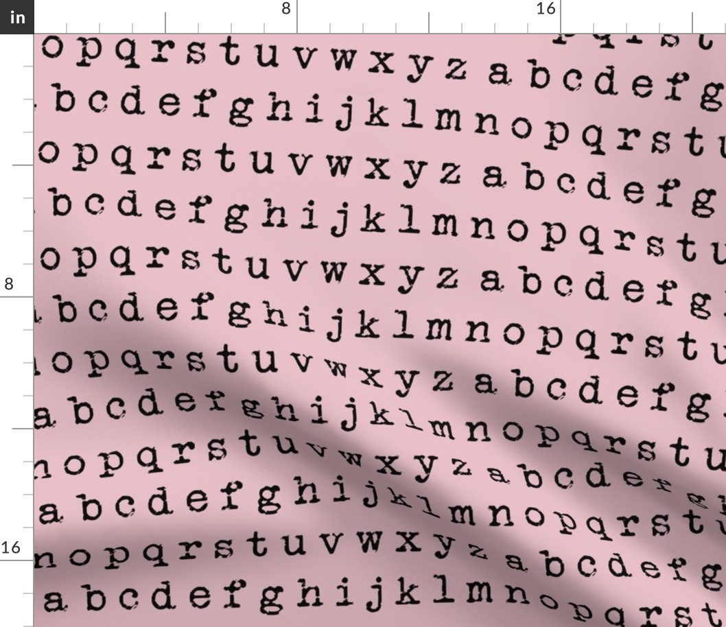 Typewriter Alphabet on Light Pink