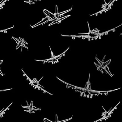 Plane Sketches on Black // Small