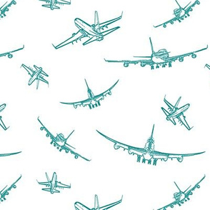 Teal Plane Sketches // Small