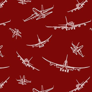 Nursery Airplane Plane Silhouettes Fabric Printed by Spoonflower BTY 