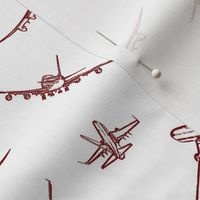 Burgundy Plane Sketches // Small