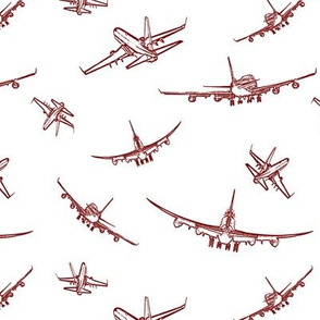 Burgundy Plane Sketches // Small