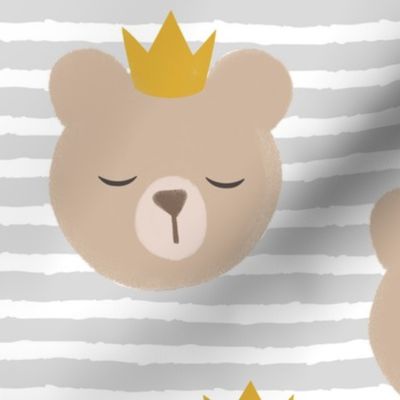 (large scale) bears with crowns - grey stripes