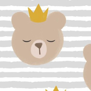 (large scale) bears with crowns - grey stripes