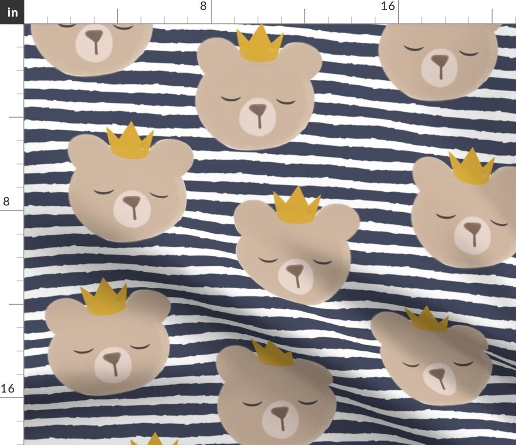 (large scale) bears with crowns - adventure blue stripes