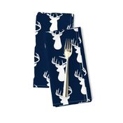 Navy + White Deer Buck Silhouette – Woodland Baby Boy Nursery Bedding 