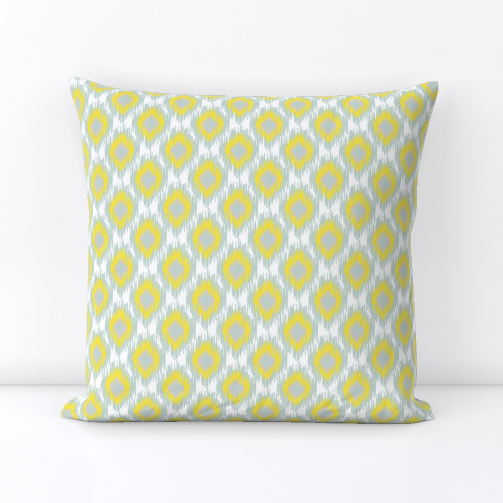 Modern Spring Ikat Spots Dots Diamond Aqua Blue Yellow White Gray Grey Green _ Miss Chiff Designs 