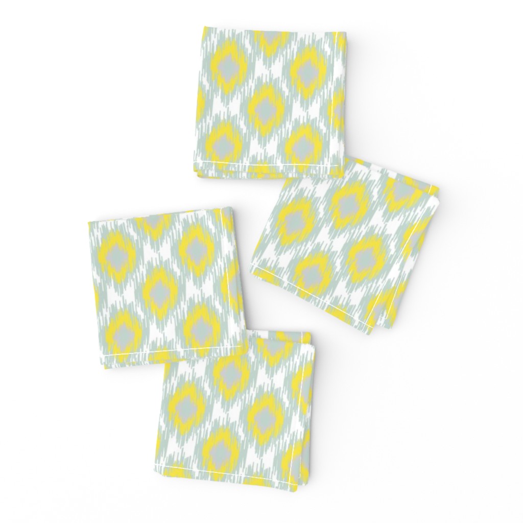 Modern Spring Ikat Spots Dots Diamond Aqua Blue Yellow White Gray Grey Green _ Miss Chiff Designs 