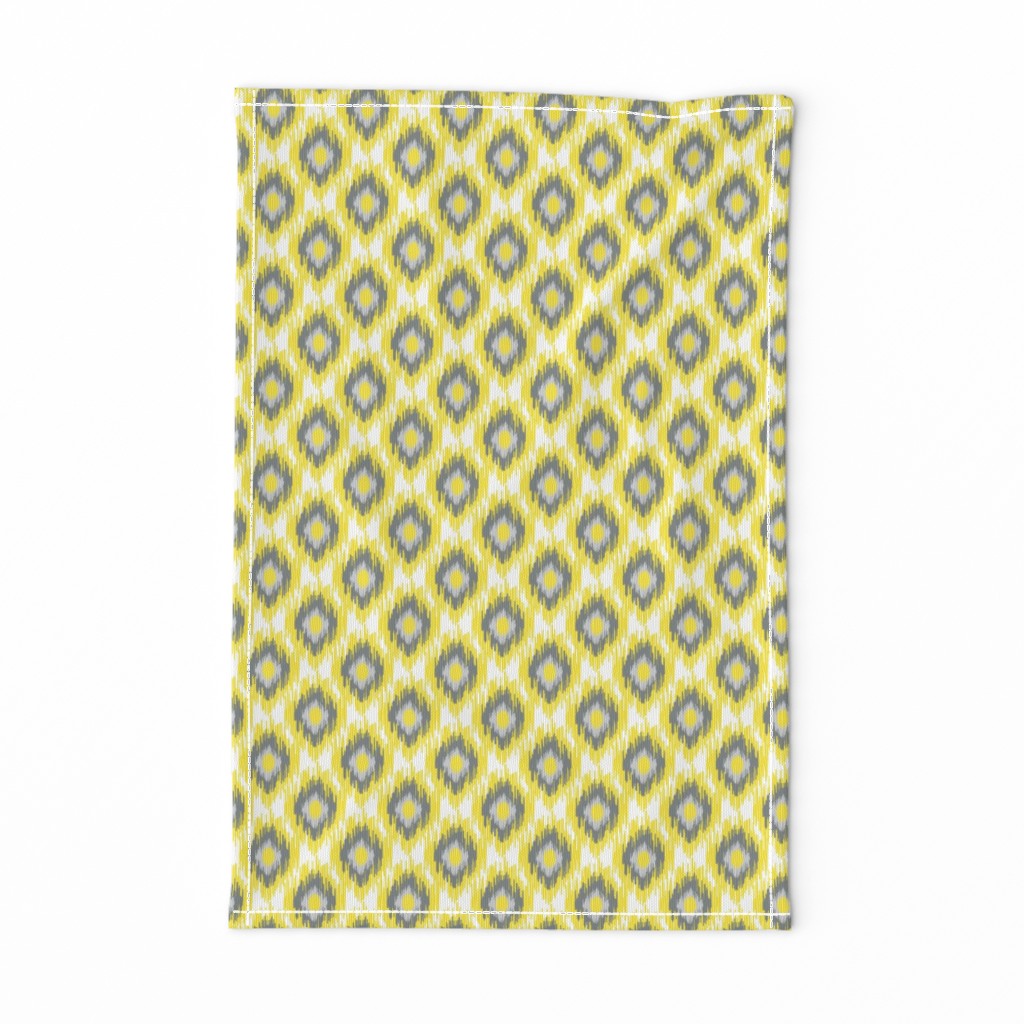 Modern Spring Ikat Sun Yellow Spots Dots Diamond Gray Grey White _ Miss Chiff Designs