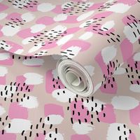 Cool LA style paint and brush strokes abstract trend  fabric pastel texture in Valentine love pink