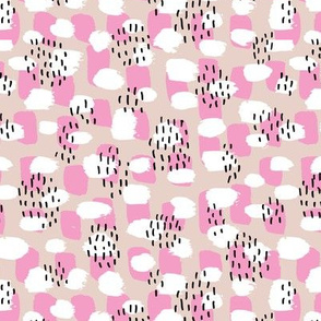 Cool LA style paint and brush strokes abstract trend  fabric pastel texture in Valentine love pink