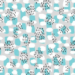 Cool LA style paint and brush strokes abstract trend  fabric pastel texture in snow winter blue