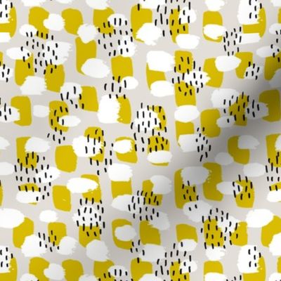 Cool LA style paint and brush strokes abstract trend  fabric pastel texture in fall mustard yellow